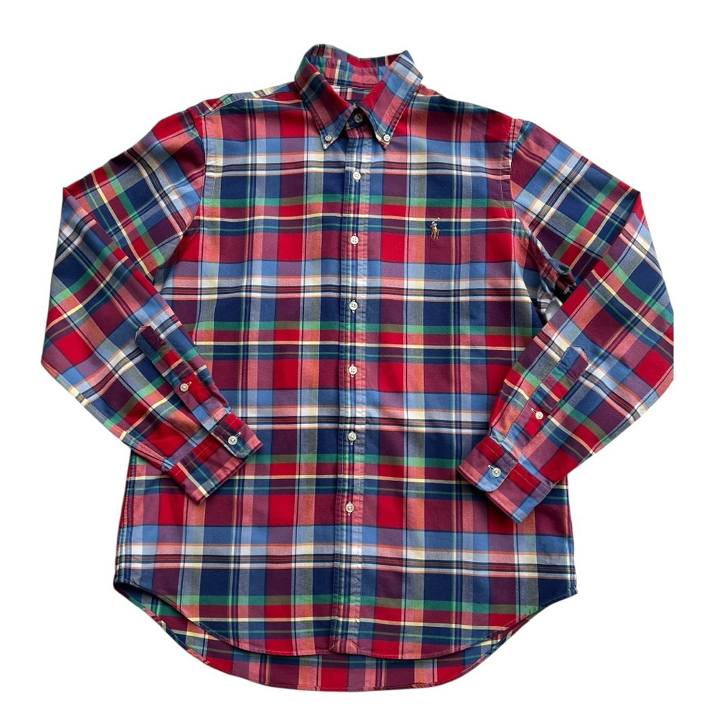Ralph Lauren Red and Blue Plaid Button Down Size Medium